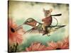 Catching A Ride On A Hummingbird's Back-J Hovenstine Studios-Stretched Canvas