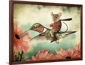 Catching A Ride On A Hummingbird's Back-J Hovenstine Studios-Framed Giclee Print