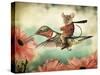 Catching A Ride On A Hummingbird's Back-J Hovenstine Studios-Stretched Canvas