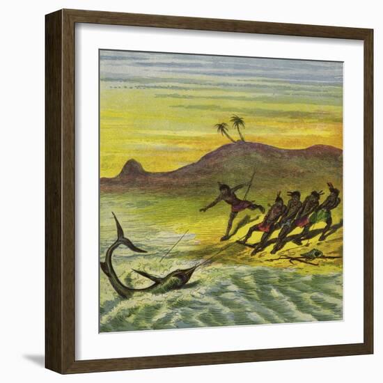 Catching a Shark-Ernest Henry Griset-Framed Giclee Print