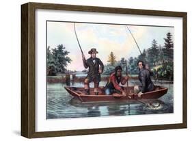 Catching a Trout, 1854-Currier & Ives-Framed Giclee Print