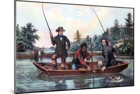 Catching a Trout, 1854-Currier & Ives-Mounted Giclee Print