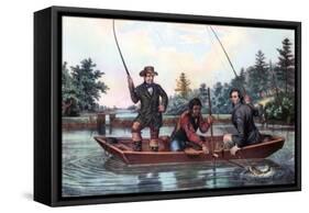 Catching a Trout, 1854-Currier & Ives-Framed Stretched Canvas