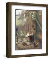 Catching Bubbles-Albert Ludovici-Framed Giclee Print