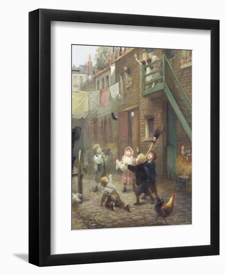 Catching Bubbles-Albert Ludovici-Framed Giclee Print