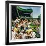 "Catching Home Run Ball", April 22, 1950-Stevan Dohanos-Framed Giclee Print