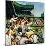 "Catching Home Run Ball", April 22, 1950-Stevan Dohanos-Mounted Giclee Print