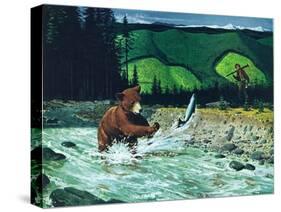 Catching Salmon-Bruce Bontrager-Stretched Canvas