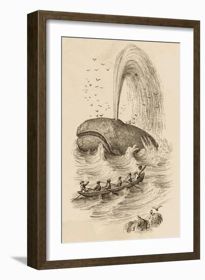 Catching Sperm Whales-null-Framed Art Print