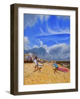 Catching the Ball, St Ives, 2016-Andrew Macara-Framed Giclee Print