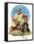 "Catching the Big One", August 3,1929-Norman Rockwell-Framed Stretched Canvas