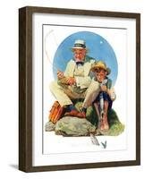 "Catching the Big One", August 3,1929-Norman Rockwell-Framed Giclee Print