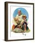 "Catching the Big One", August 3,1929-Norman Rockwell-Framed Giclee Print