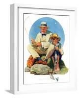 "Catching the Big One", August 3,1929-Norman Rockwell-Framed Giclee Print