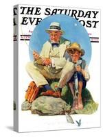 "Catching the Big One" Saturday Evening Post Cover, August 3,1929-Norman Rockwell-Stretched Canvas