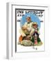 "Catching the Big One" Saturday Evening Post Cover, August 3,1929-Norman Rockwell-Framed Giclee Print