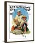 "Catching the Big One" Saturday Evening Post Cover, August 3,1929-Norman Rockwell-Framed Giclee Print