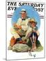 "Catching the Big One" Saturday Evening Post Cover, August 3,1929-Norman Rockwell-Mounted Giclee Print