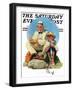 "Catching the Big One" Saturday Evening Post Cover, August 3,1929-Norman Rockwell-Framed Giclee Print