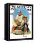 "Catching the Big One" Saturday Evening Post Cover, August 3,1929-Norman Rockwell-Framed Stretched Canvas