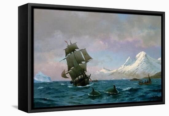 Catching Whales, 1875-J.E. Carl Rasmussen-Framed Stretched Canvas