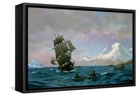 Catching Whales, 1875-J.E. Carl Rasmussen-Framed Stretched Canvas