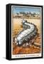 Caterpillar Tank Cartoon Scatters Fleeing Germans-Raphael Tuck-Framed Stretched Canvas