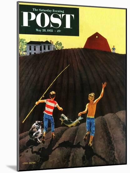 "Catfish" Saturday Evening Post Cover, May 28, 1955-John Falter-Mounted Giclee Print