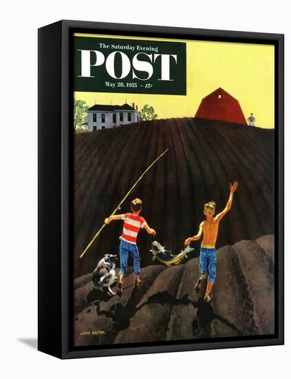 "Catfish" Saturday Evening Post Cover, May 28, 1955-John Falter-Framed Stretched Canvas
