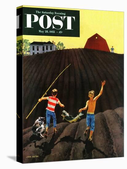 "Catfish" Saturday Evening Post Cover, May 28, 1955-John Falter-Stretched Canvas