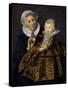 Catharina Hooft with Her Nurse-Frans I Hals-Stretched Canvas