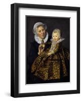 Catharina Hooft with Her Nurse-Frans I Hals-Framed Premium Giclee Print