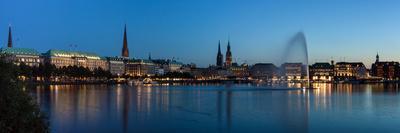 Dresden, Semperoper, King Johann Monument, Blue Hour-Catharina Lux-Photographic Print