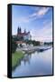 Cathedral, Albrechtsburg and River Elbe, Meissen, Saxony, Germany-Ian Trower-Framed Stretched Canvas