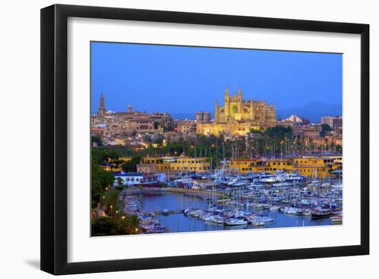 Cathedral and Harbour, Palma, Mallorca, Spain, Europe-Neil Farrin-Framed Photographic Print