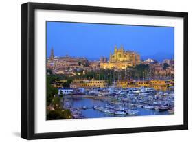 Cathedral and Harbour, Palma, Mallorca, Spain, Europe-Neil Farrin-Framed Photographic Print