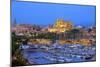 Cathedral and Harbour, Palma, Mallorca, Spain, Europe-Neil Farrin-Mounted Photographic Print