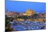 Cathedral and Harbour, Palma, Mallorca, Spain, Europe-Neil Farrin-Mounted Photographic Print