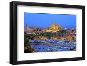 Cathedral and Harbour, Palma, Mallorca, Spain, Europe-Neil Farrin-Framed Photographic Print