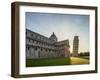 Cathedral and Leaning Tower at sunrise, Piazza dei Miracoli, Pisa, Tuscany, Italy-Karol Kozlowski-Framed Photographic Print