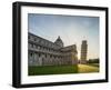 Cathedral and Leaning Tower at sunrise, Piazza dei Miracoli, Pisa, Tuscany, Italy-Karol Kozlowski-Framed Photographic Print