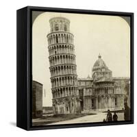 Cathedral and Leaning Tower of Pisa, Italy-Underwood & Underwood-Framed Stretched Canvas