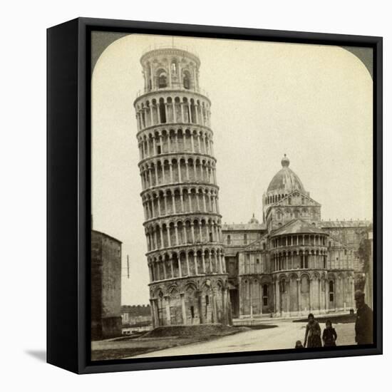 Cathedral and Leaning Tower of Pisa, Italy-Underwood & Underwood-Framed Stretched Canvas