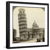 Cathedral and Leaning Tower of Pisa, Italy-Underwood & Underwood-Framed Photographic Print