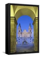 Cathedral and Marien Column, Salzburg, Salzburger Land, Austria, Europe-Markus Lange-Framed Stretched Canvas