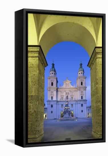 Cathedral and Marien Column, Salzburg, Salzburger Land, Austria, Europe-Markus Lange-Framed Stretched Canvas