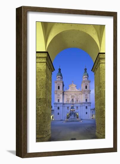 Cathedral and Marien Column, Salzburg, Salzburger Land, Austria, Europe-Markus Lange-Framed Photographic Print