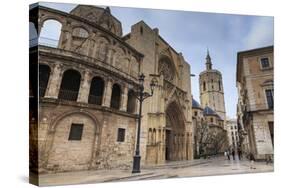 Cathedral and Miguelete Bell Tower, Plaza De La Virgen, Autumn (Fall), Valencia, Spain, Europe-Eleanor Scriven-Stretched Canvas