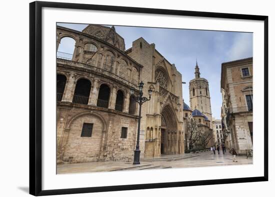 Cathedral and Miguelete Bell Tower, Plaza De La Virgen, Autumn (Fall), Valencia, Spain, Europe-Eleanor Scriven-Framed Photographic Print