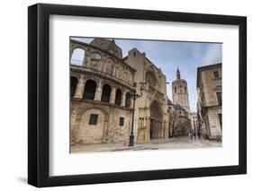Cathedral and Miguelete Bell Tower, Plaza De La Virgen, Autumn (Fall), Valencia, Spain, Europe-Eleanor Scriven-Framed Premium Photographic Print